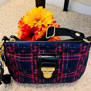 Coach Poppy Tartan Plaid Navy Multi Swingpack NWT!